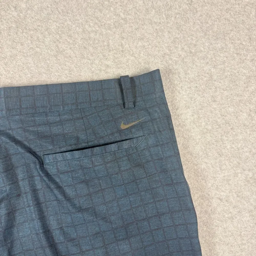 Nike Golf Shorts Mens 36 Blue Grid Plaid Dri-FIT Tour Performance Lightweight